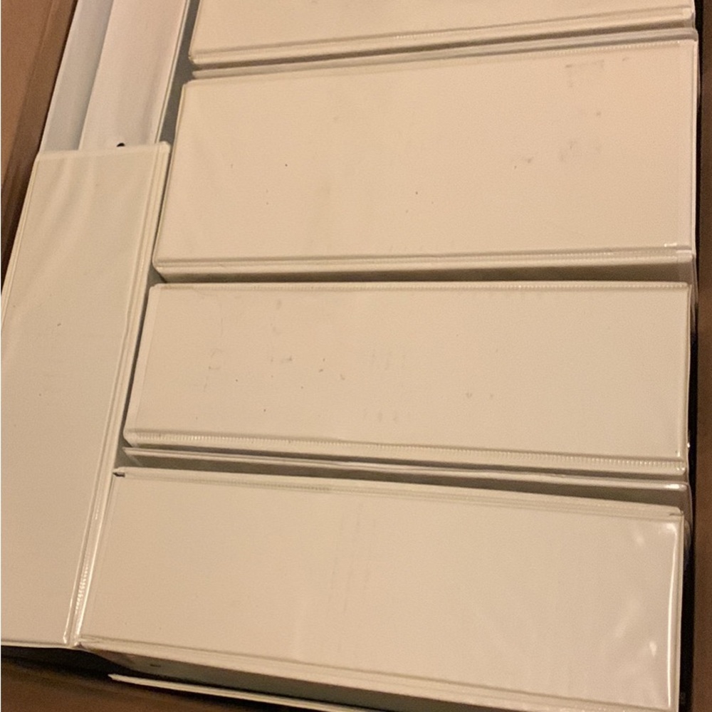 I’ve got two boxes of binders for sale $5 per 3 binders.